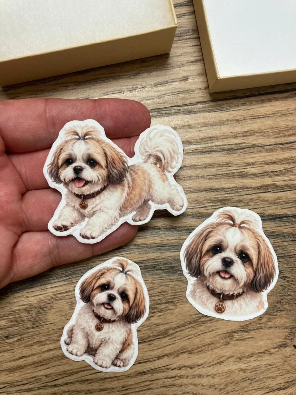 3 Shih Tzu Dog Magnets Puppy Refrigerator Fridge Decor Cute Dog Lover Gift Set